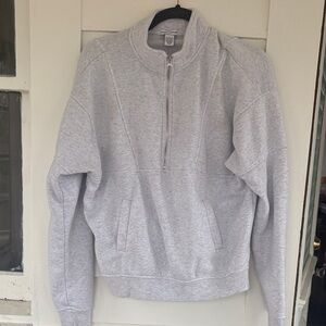 Women’s Light Gray Half-Zip Sweatshirt